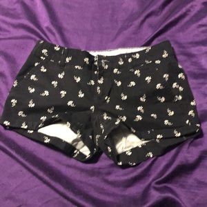 Black with white flower shorts